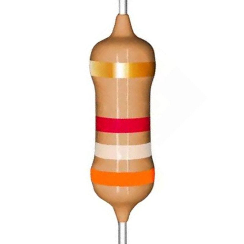 RESISTOR 3K9 1/4W 5% AXIAL - RS COMPONENTES ELETRÔNICOS
