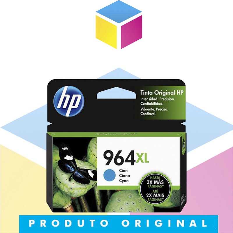 Cartucho de Tinta HP 964XL Ciano | 9010 9020 3JA54AL | Original 23 ml - THS  DISTRIBUIDORA