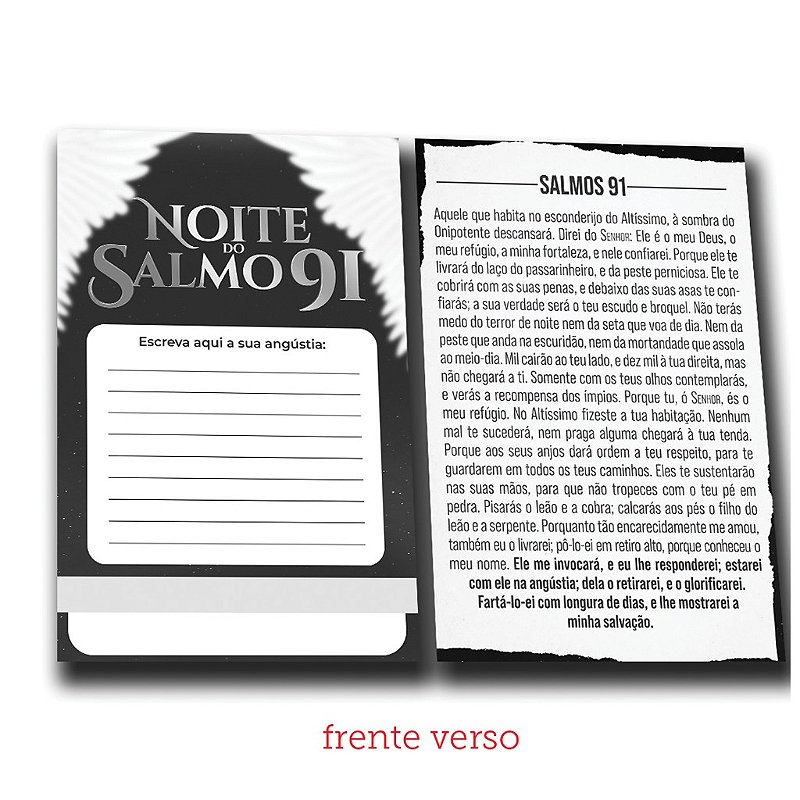 folheto Salmo 91 – 20x14cm – 500 unids - Novo Israel - Matérias