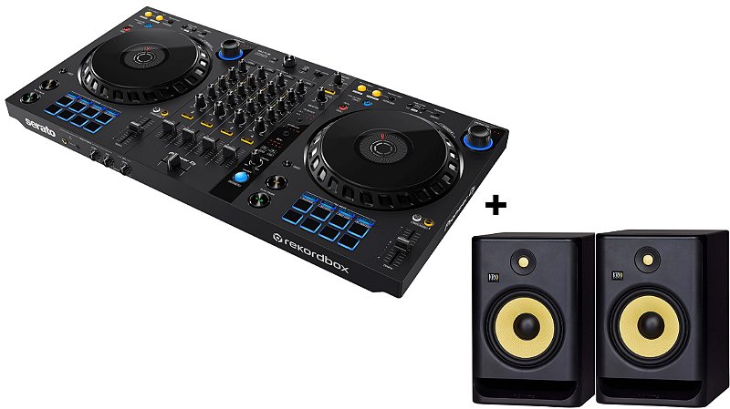Controlador Pioneer 4 Canais DDJ FLX6 + Caixas de Som Rokit