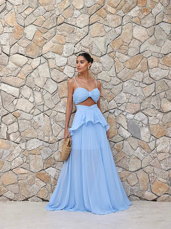 Vestido Longo Alças Finas Mykonos