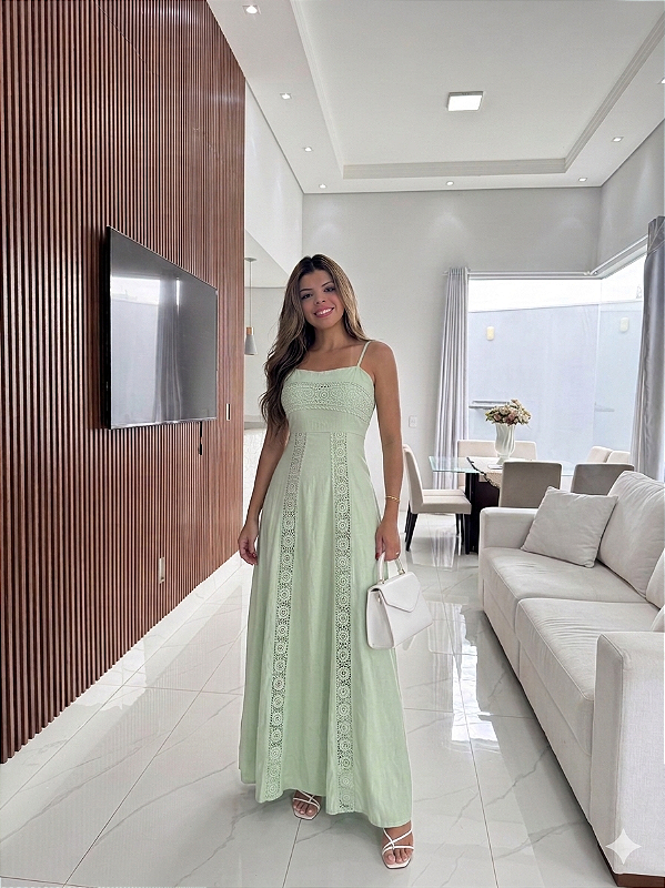 Vestido Longo com Renda Salvador