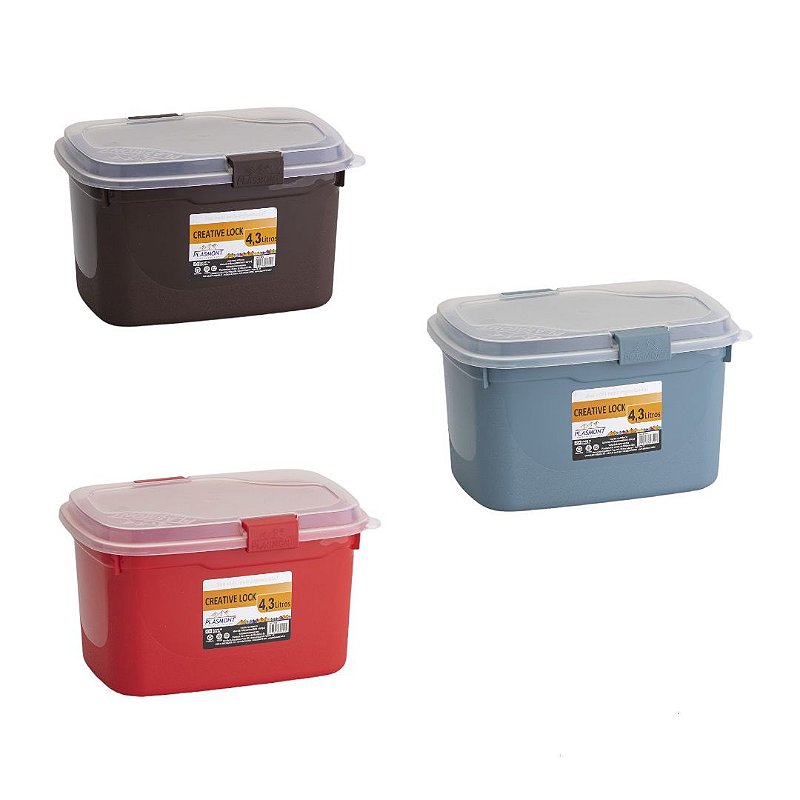 Caixa Organizatoria Creative Lock Plasmont 4,3 Litros - Avanci Brasil