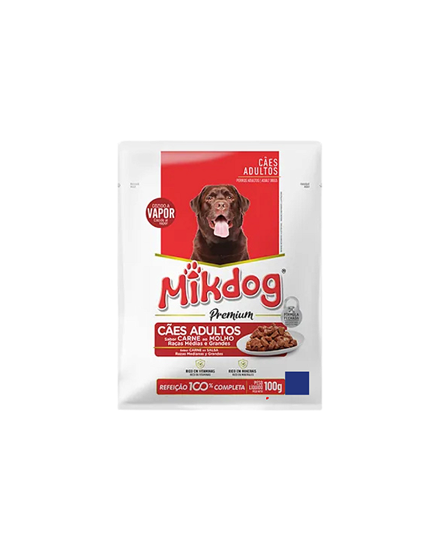 Sachê para Cães Mikdog Sabor Carne 100g - Pet Delivery