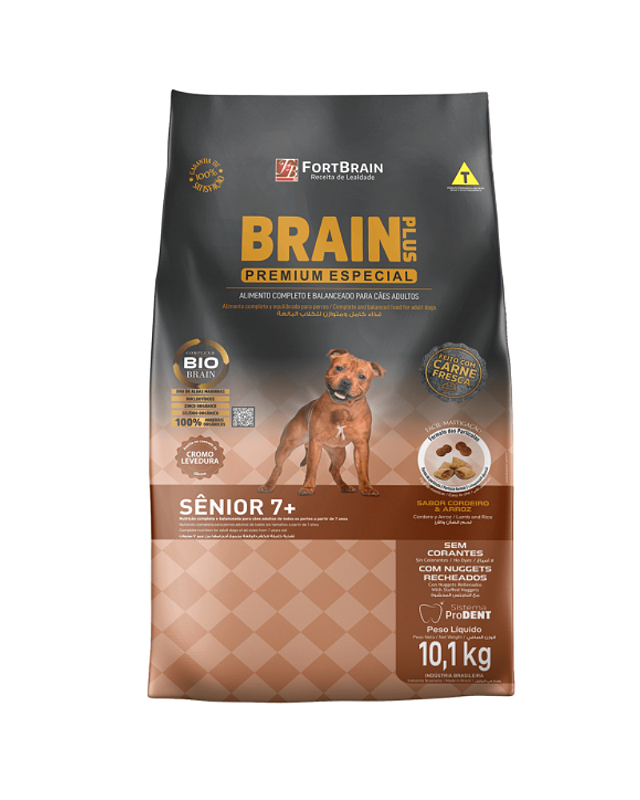 Brain Plus Premium Especial Cães Senior Sabor Cordeiro e Arroz