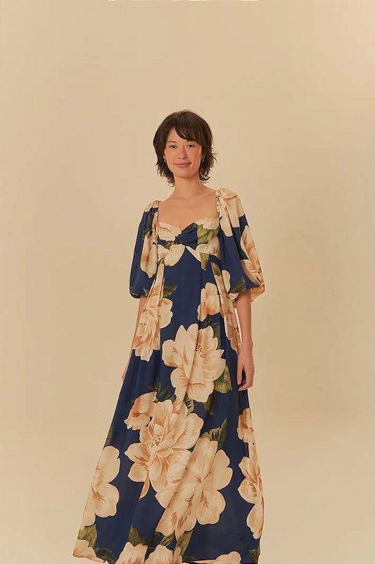 FARM VESTIDO LONGO ESTAMPADO CHITA FLORA MELEVALOGO