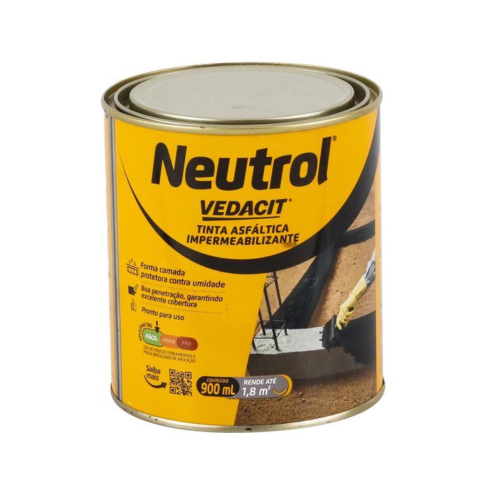 Neutrol Tinta Asfáltica 900ml Vedacit - BARADEL Construções
