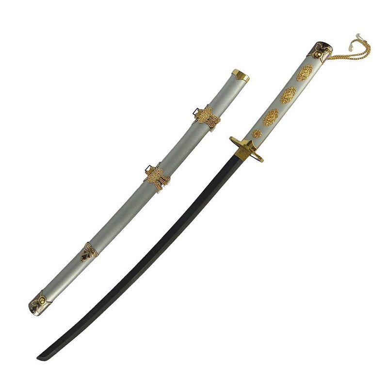 Espada Katana Touken Ranbu Kuninaga Tsurumaru Branca Em Aço