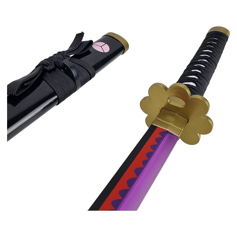 Katana de Led Recarregável Enma Roxa Zoro One Piece - 100 cm, LED