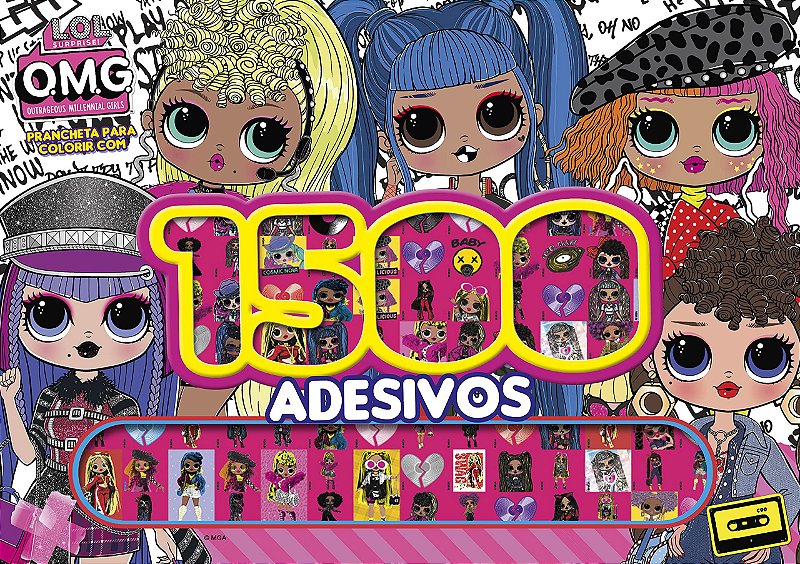 LOL Surprise OMG: Prancheta para Colorir com 1500 Adesivos