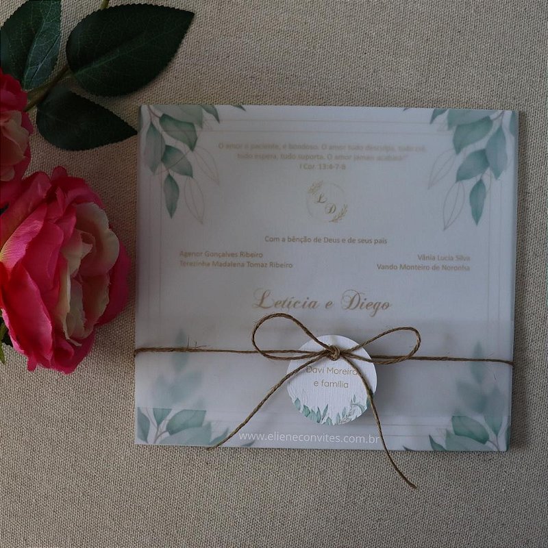 Convite de Casamento Floral Botânico