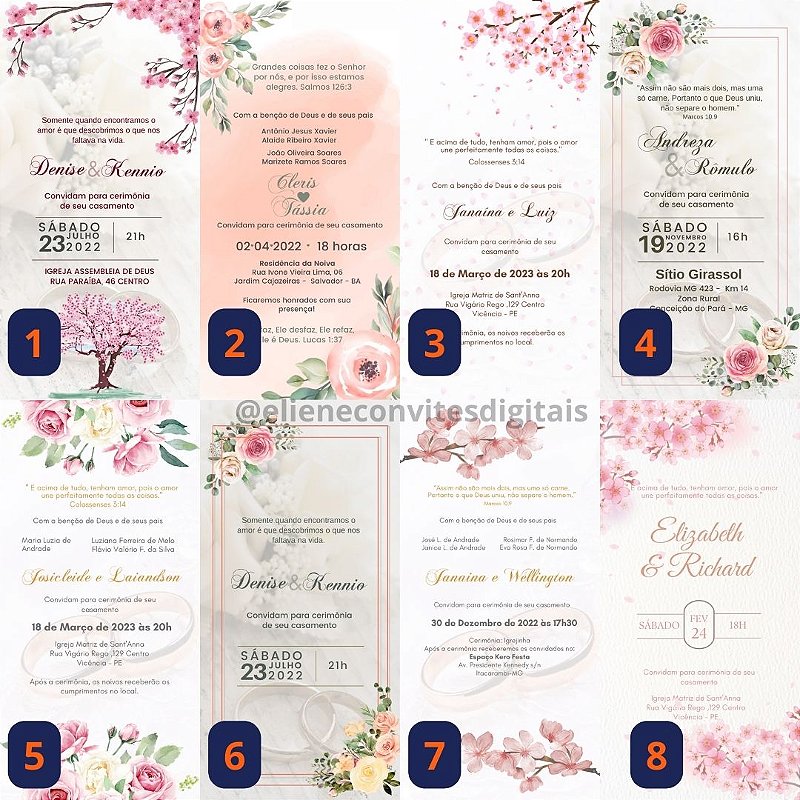 Coleção Digital Casamento: Rosé, Lavanda, Marsala e Verde