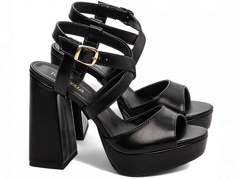 Sandália Meia Pata Feminina Salto alto grosso Torricella AVS 1003A