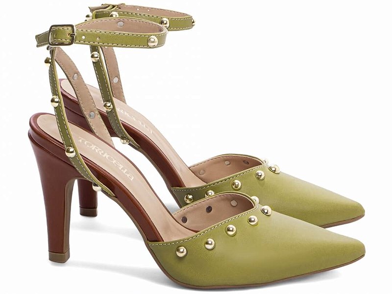 Sapato Scarpin Salto Bico Fino Verde Torricella AVS 68003A