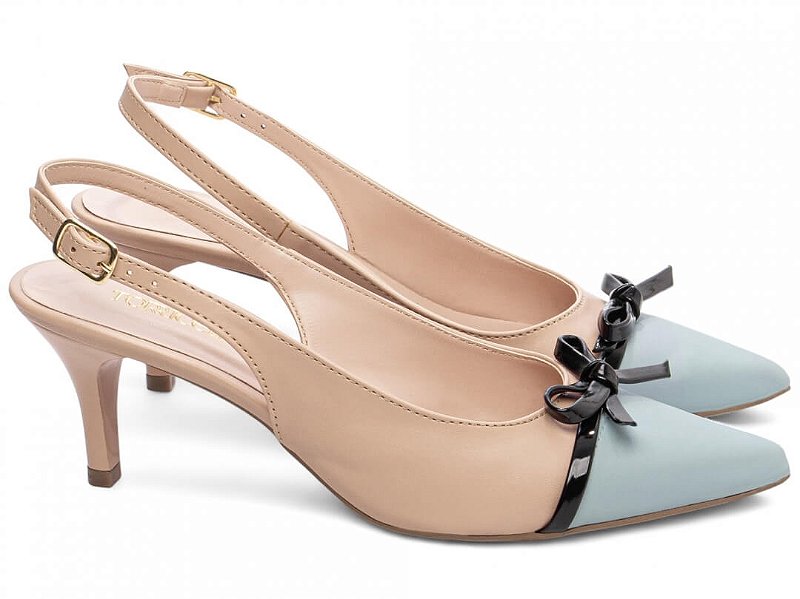 Sapato Scarpin Salto Fino Médio Laço Verniz Preto Torricella AVS 600.19B