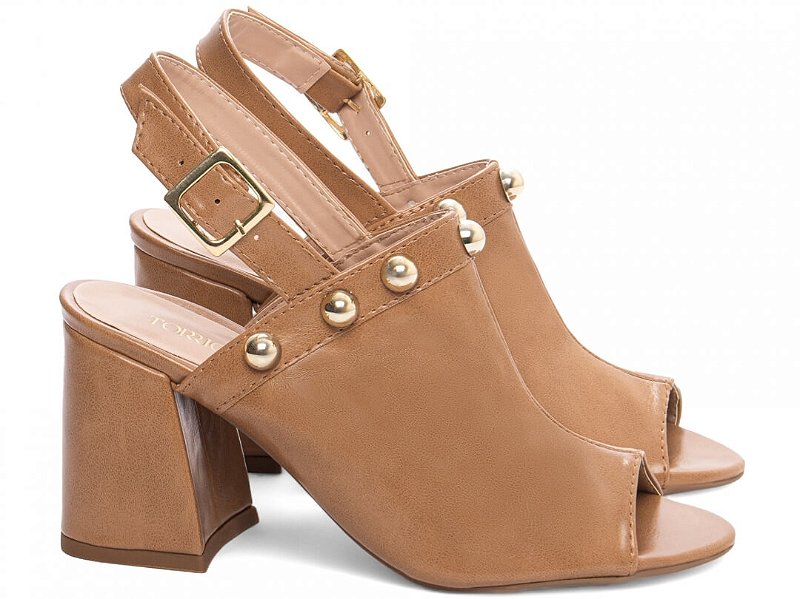 Sandália Ankle Boot Feminina Slato Bloco Grosso Caramelo Torricella AVS 776B