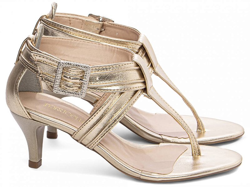 Sandália Feminina Salto Baixo Ouro Light Torricella AVS GF-201B