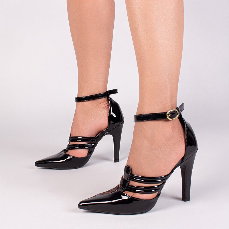 Sandália Scarpin Preto Madrinha Sapato Salto Torricella AVS 66082F