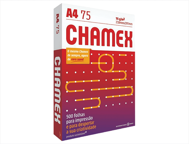Papel A4 Sulfite Chamex 210x297 75g Resma 500 Folhas
