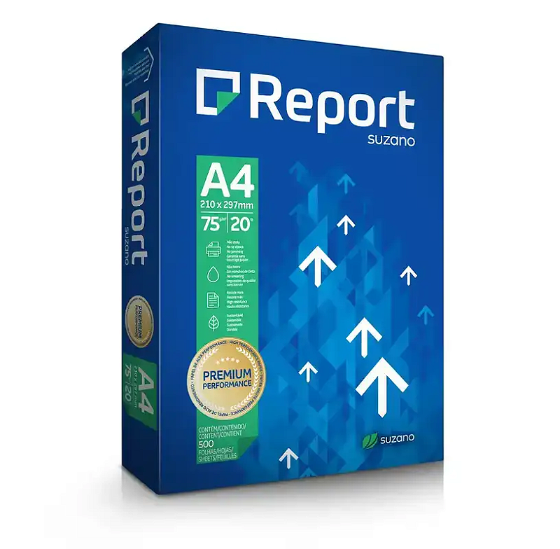 Papel Sulfite A4 Report 75g 210x297mm Resma 500 Folhas para Impressão Escritorios