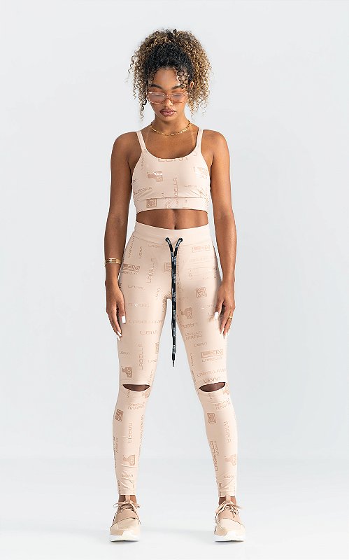 Legging Malha Essential Labellamafia Bege