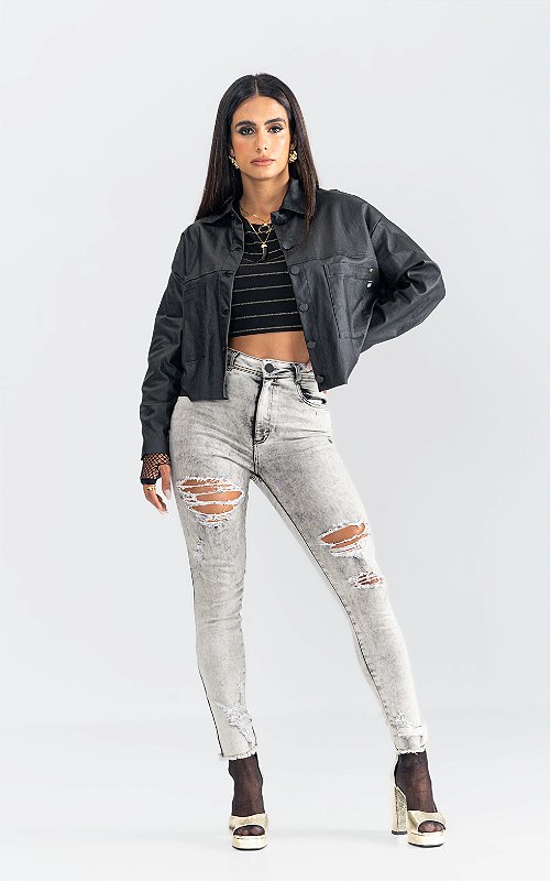 Calca Jeans Skinny Hero Labellamafia preta