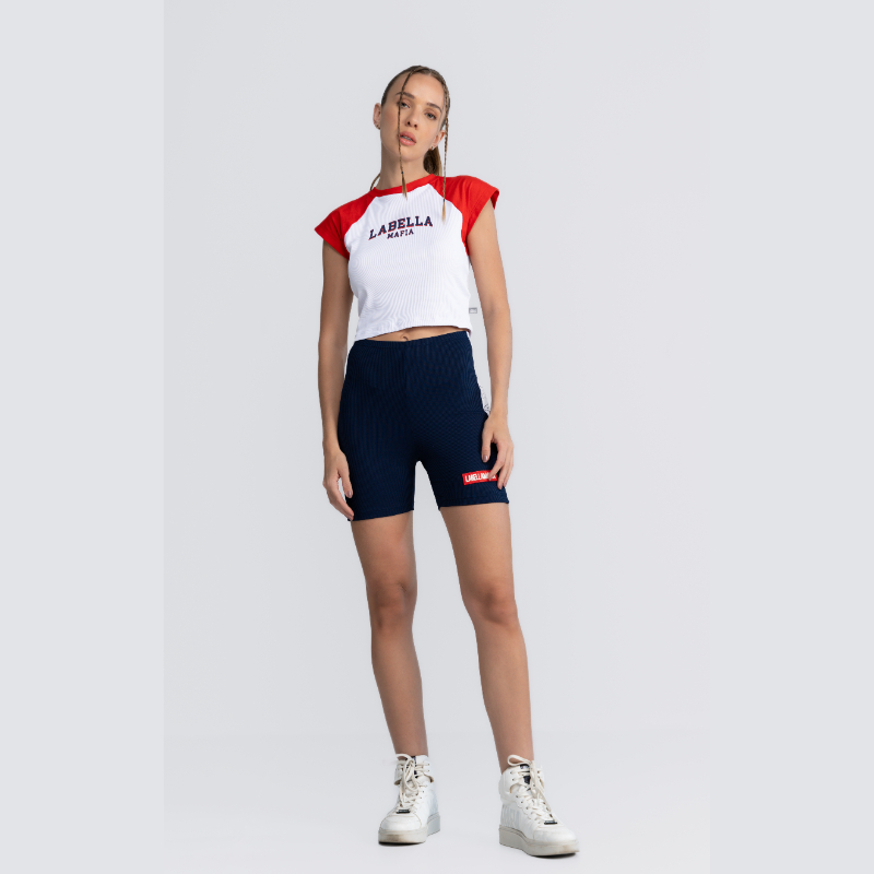 Cropped Canelado Must Have Vermelho/Branco Labellamafia