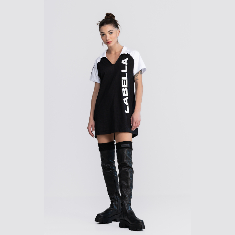 Vestido Streetwear Preto/Branco Labellamafia