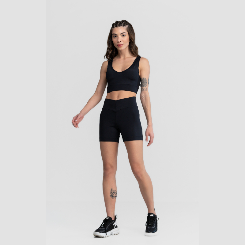 Conjunto Top e Short Malha Go On Preto Labellamafia