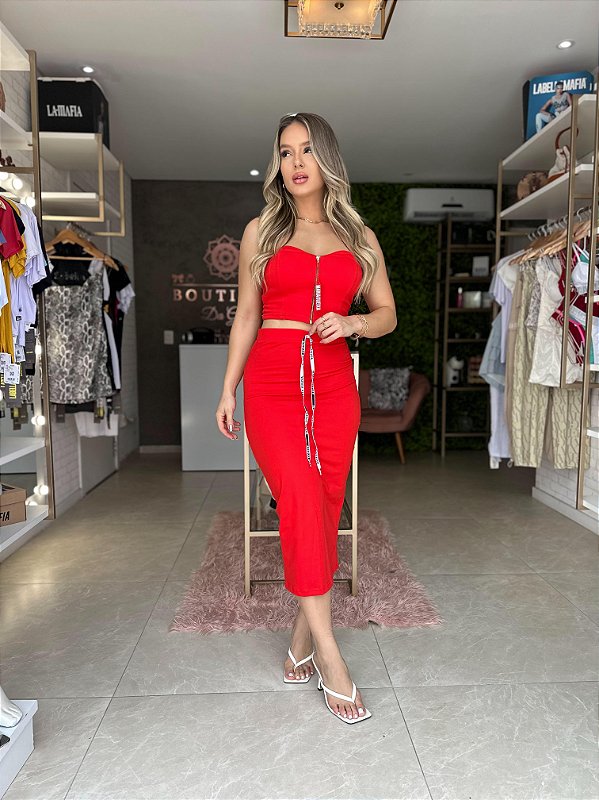 Conjunto Vermelho Esportivo Maria Gueixa