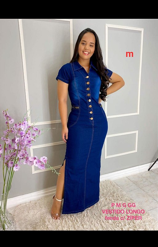 Vestido jeans longo