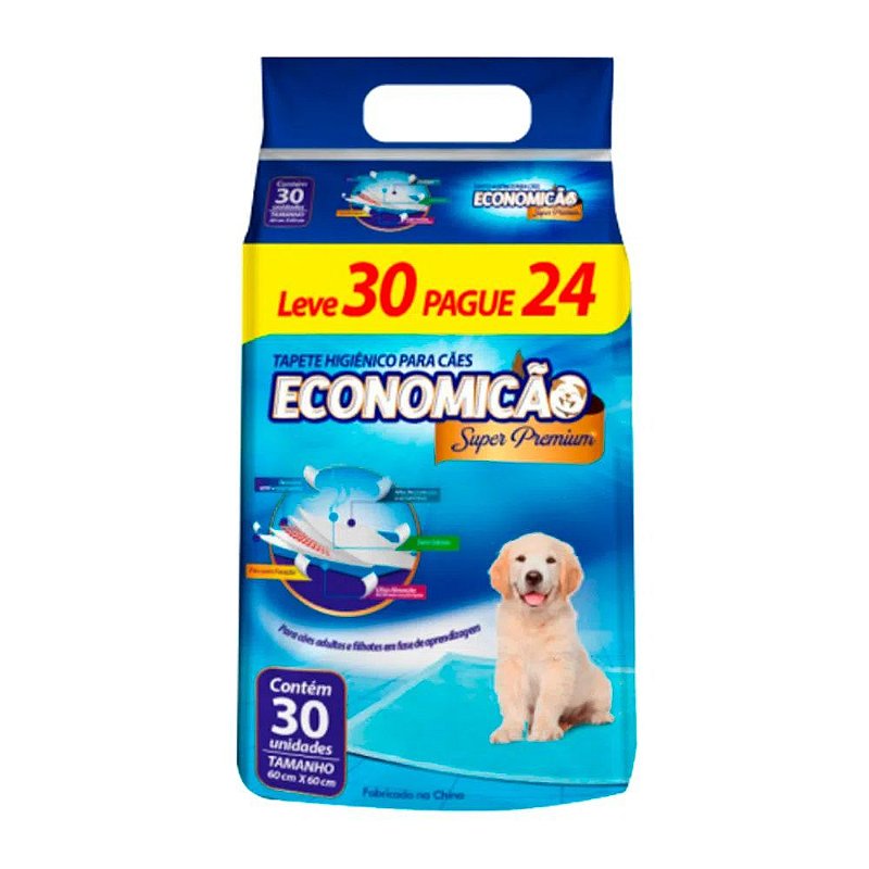 Tapete Higiênico Cães 60 por 60 cm com 30 unidades slim Club pet - Agropet  I TavaresAgropet