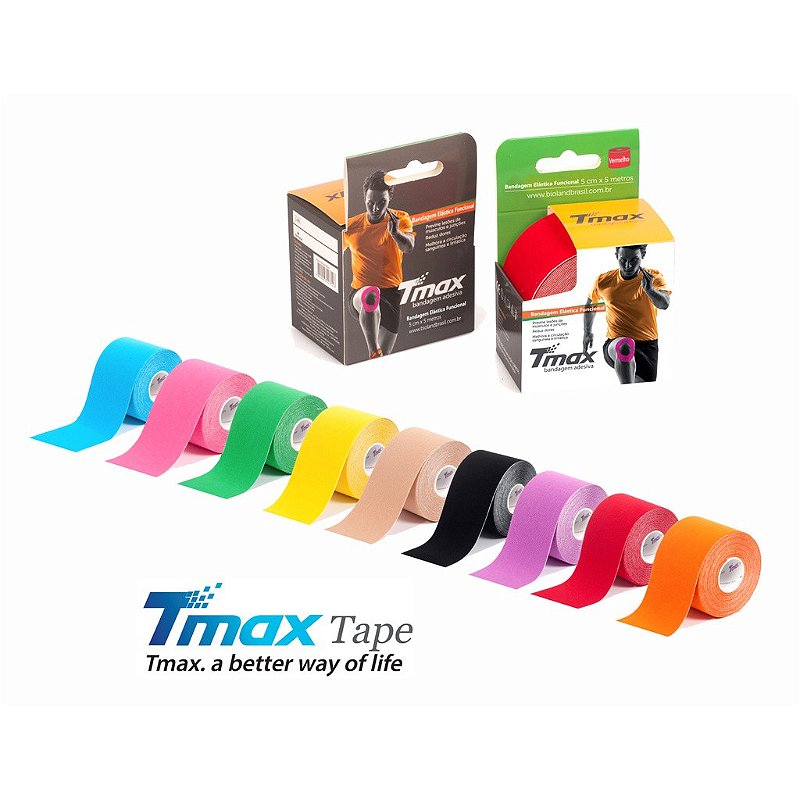 Bandagem Adesiva Funcional TMAX Profissional - 5 cm X 5 metros
