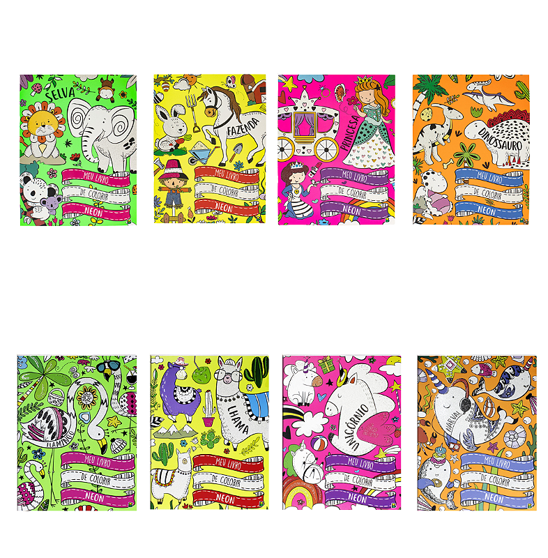 Livro Infantil Com 365 Desenhos Para Colorir Capa C/ Glitter