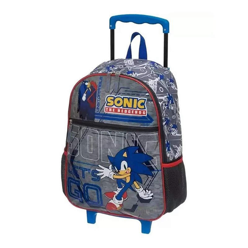 Mochila Infantil Escolar Com Rodinha Sonic Unstoppable - Bebe