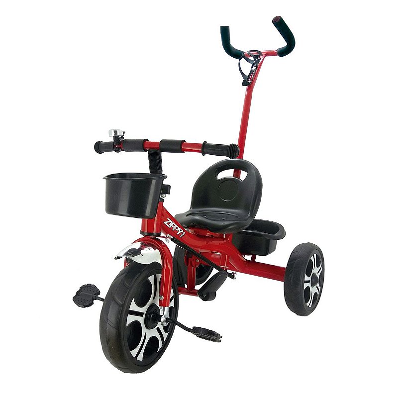 Triciclo Infantil Motoca Vermelho Menino C/ Empurrador