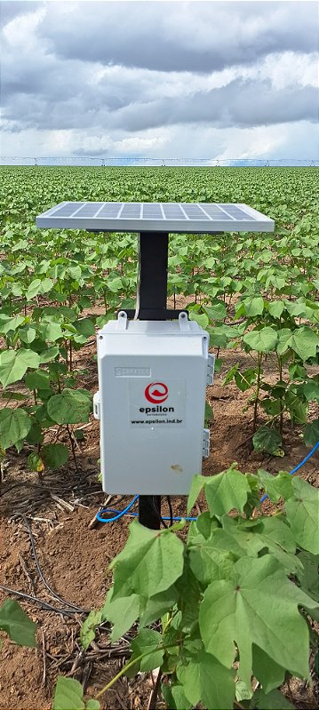 Estação de monitoramento remoto com 4 (quatro) sensores de umidade, salinidade e temperatura do solo