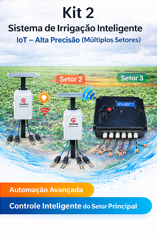 Kit Sistema de Irrigação Inteligente IoT – Alta Precisão (Múltiplos Setores)