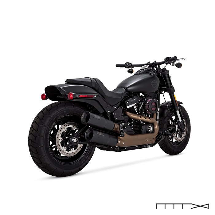 Vance&Hines Hi-Output スリップオン FATBOB Ponteira Vance & Hines Hi-Output - Preta - Fat Bob Softail