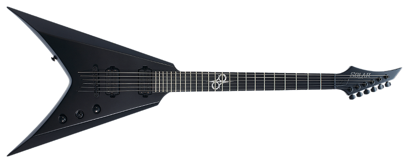 Guitarra elétrica 6 cordas Solar V2.6C Preto carbono - Norris