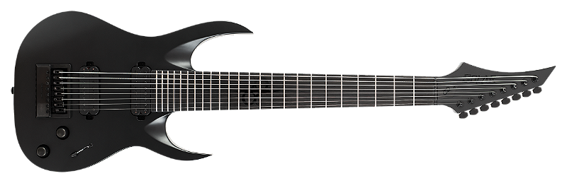 Guitarra elétrica 8 cordas Solar A1.8 SVART Carbon Black Matte