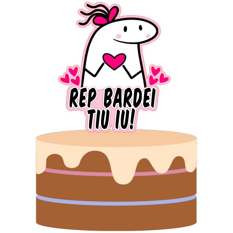 Topo de Bolo Flork - Rep Bardei tiu iu - Florkofcows