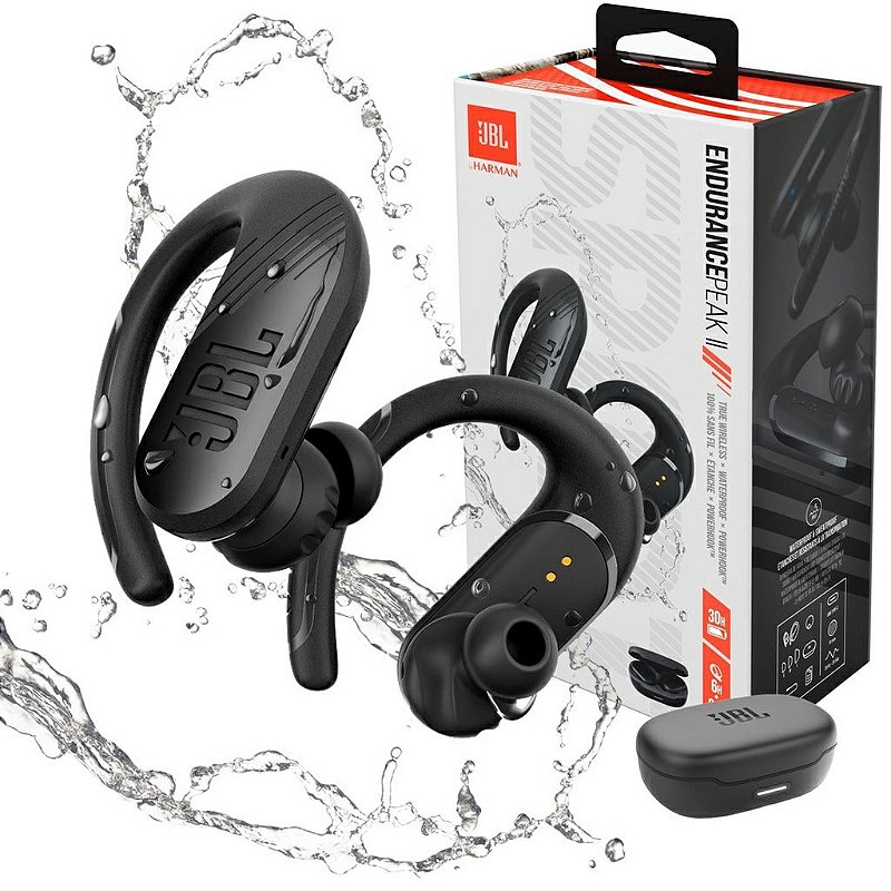 Fone de ouvido JBL Endurance Peak 2 Black - NewVale Imports