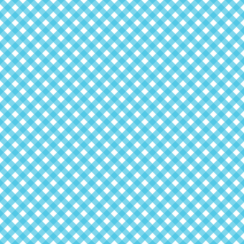Tecido Tricoline Stickers Fundo Xadrez Azul com Branco - Meia