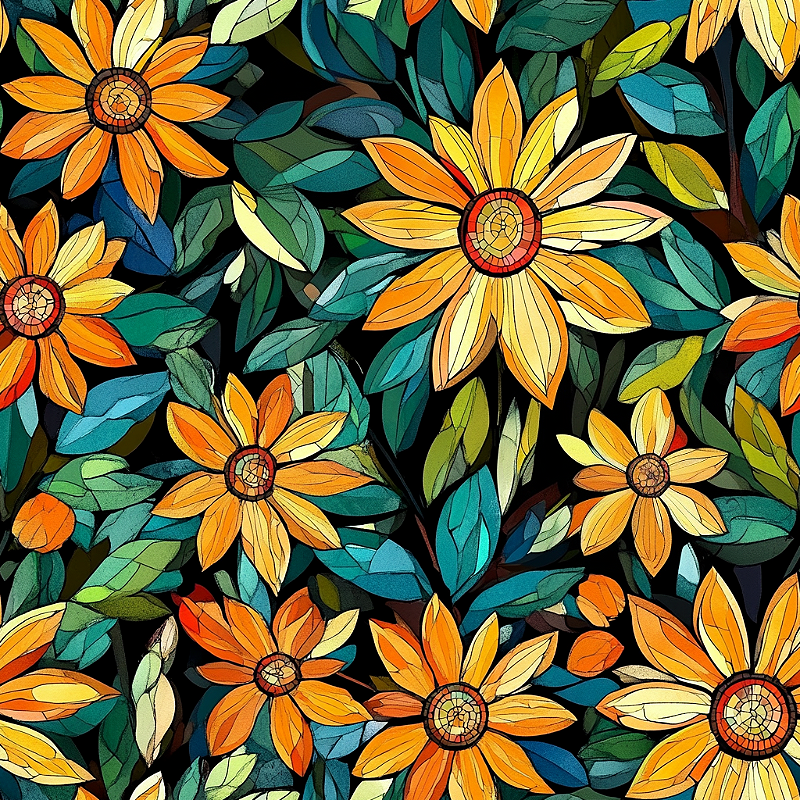 D1839 - Mosaico Flor Amarela - Clube dos Paninhos