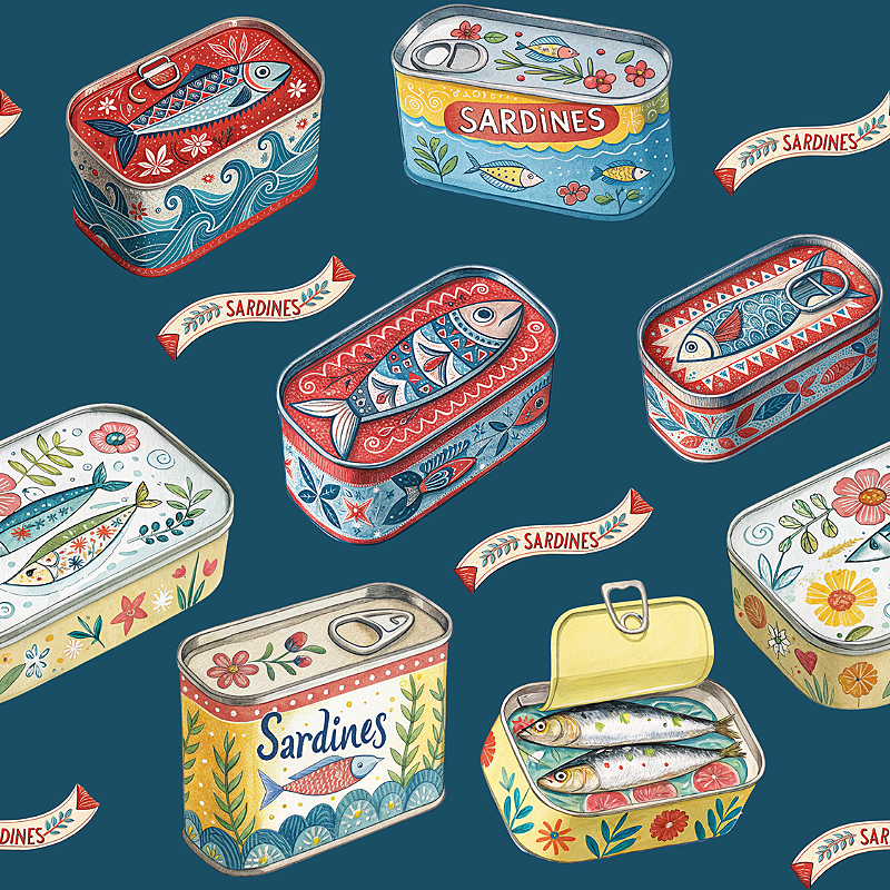 D2170 - Latas Sardinhas Azuis - Clube dos Paninhos