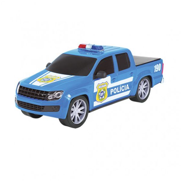 Carro de Polícia Azul Força e Ação Poliplac - Up Brinquedos