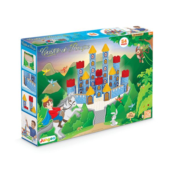 Brinquedo Educativo Blocos Montar Mickey 71 Peças Madeira