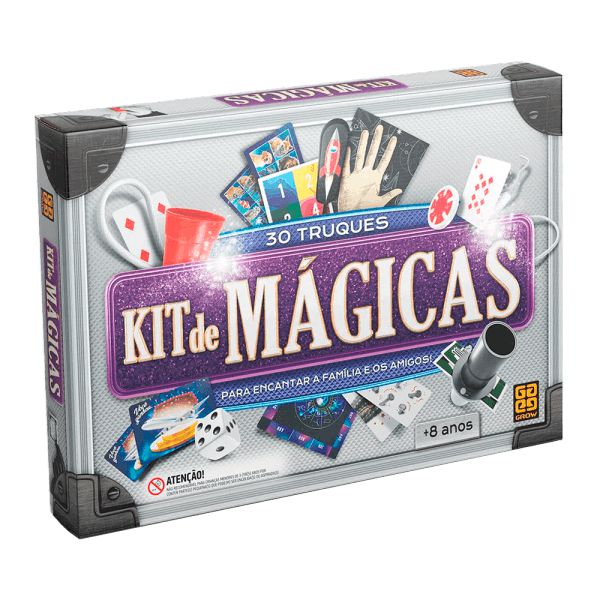 Jogo Mágicas Kit 15 Truques Cartas Dados Brinquedo Presente