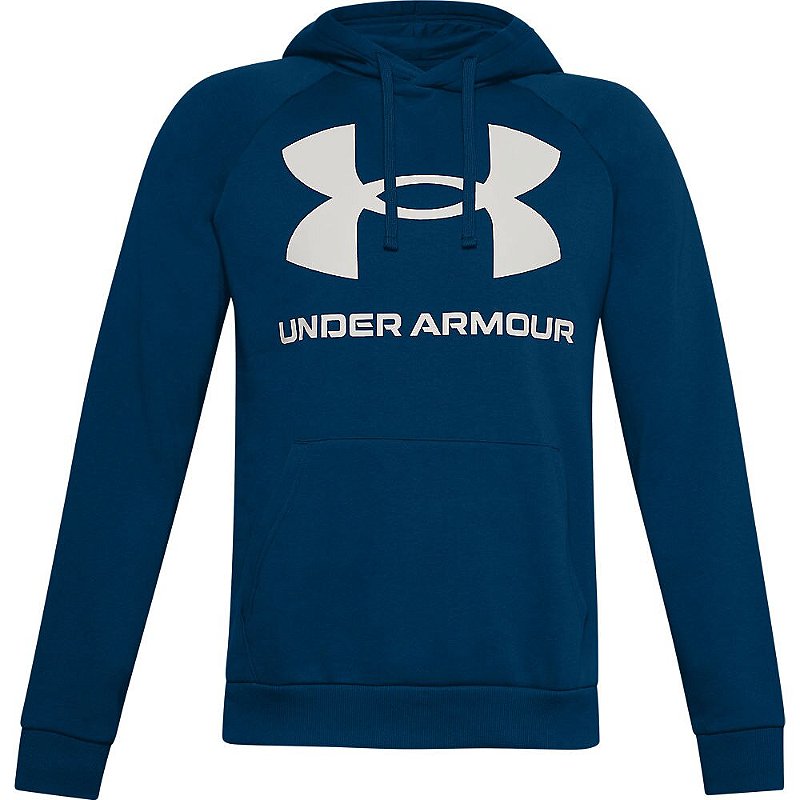 Moletom Under Armour Rival Fleece Big Logo Hoodie Cinza Masculino